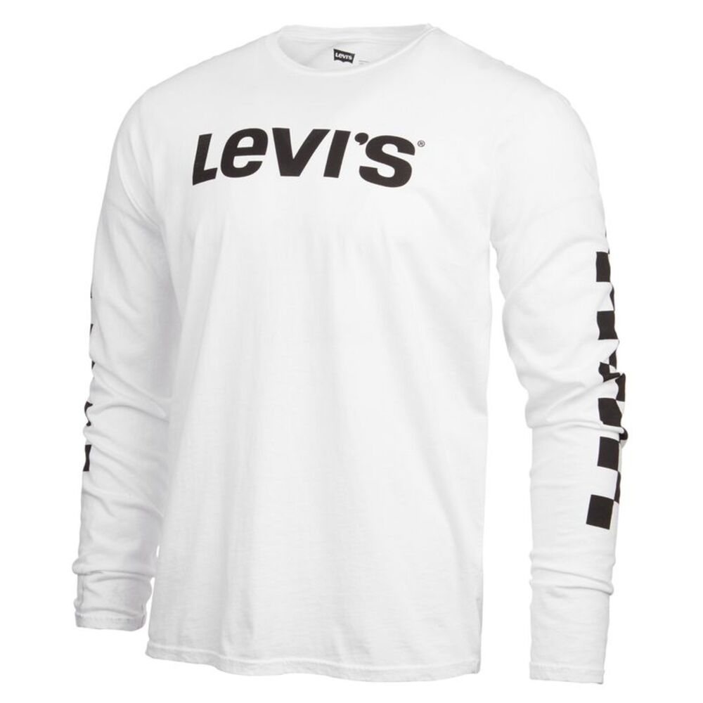 Levi's Mens Logo Checkered Graphic T-Shirt, White, L, DM